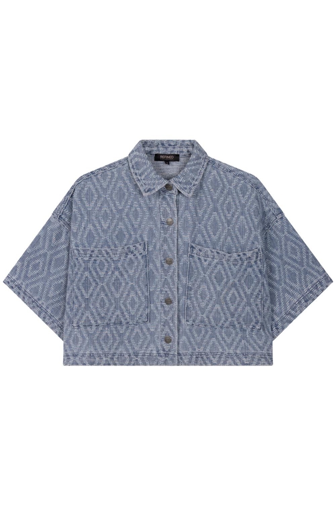 WOVEN SHORTSLEEVE BLOUSE SUSSY R2503979679 204 BLUE DENIM